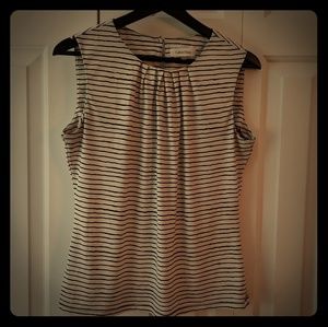 Calvin Klein Black and White stripe sleeveless top